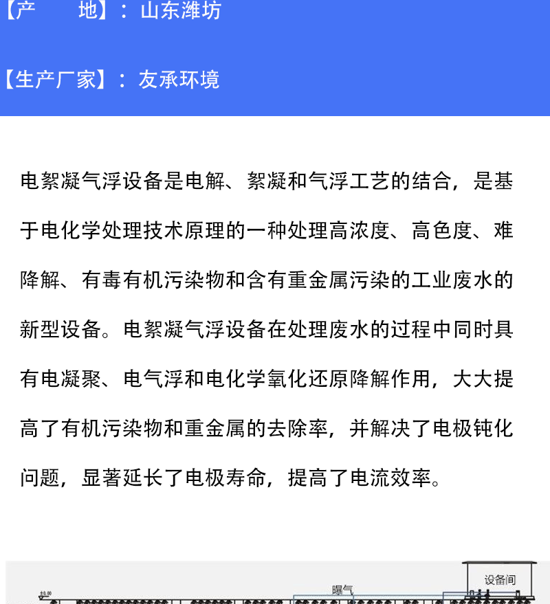 友承气浮机气浮装置平流式溶气气浮机高效气浮机电解絮凝气浮设备