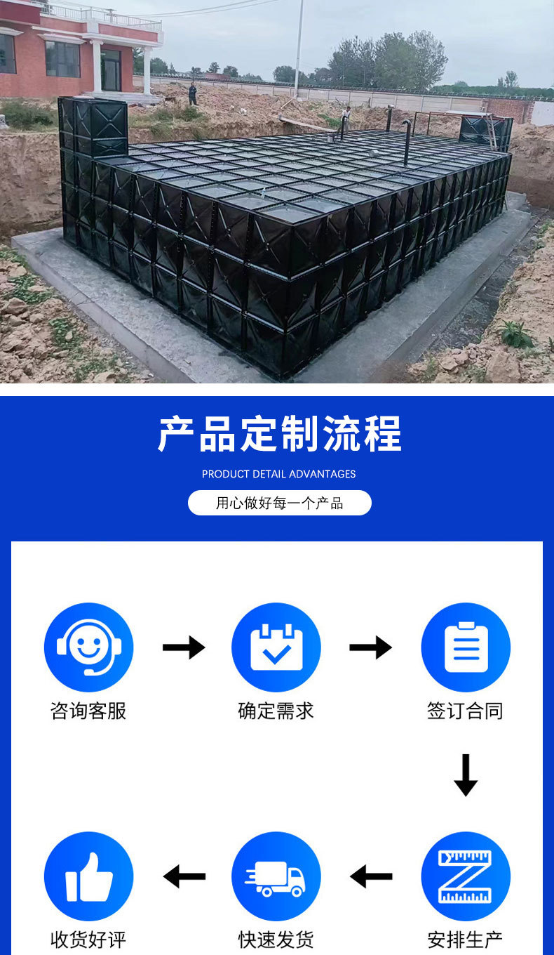 拼接式地埋水箱 厂家市政人防地埋水箱 小区生活用水水箱玻璃钢水箱