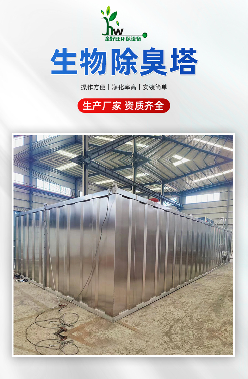 生物滤滴除臭塔环保设备垃圾污水站高效率净化废气处理生物除臭箱